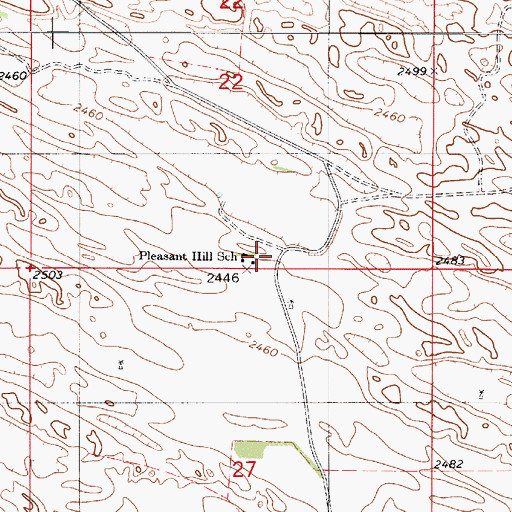 Topographic Map of Pleasant Hill School, NE