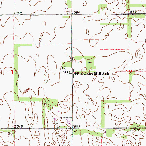 Topographic Map of Pleasant Hill School, NE