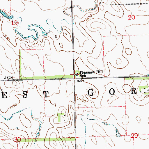 Topographic Map of Pleasant Hill School, NE
