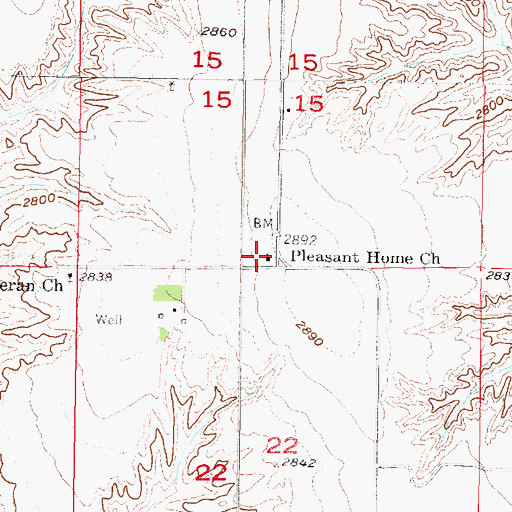 Topographic Map of Pleasant Home Church, NE