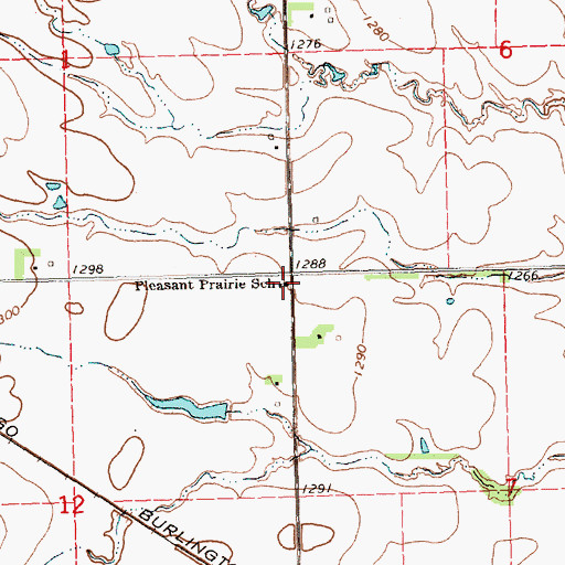 Topographic Map of Pleasant Prairie School (historical), NE