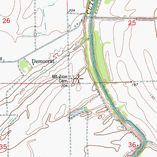 Topographic Map of Mount Zion Church, AR