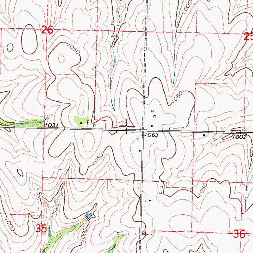 Topographic Map of Pleasant Ridge School, NE