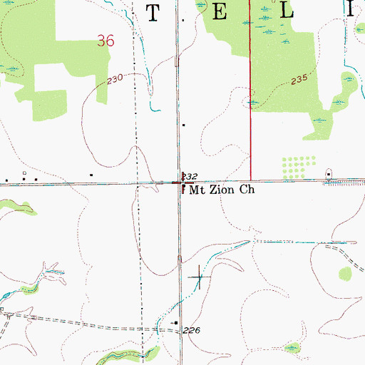 Topographic Map of Mount Zion Church, AR