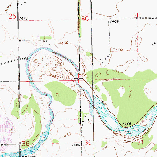 Topographic Map of Pleasant Run, NE