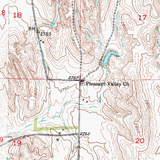 Topographic Map of Pleasant Valley Church, NE