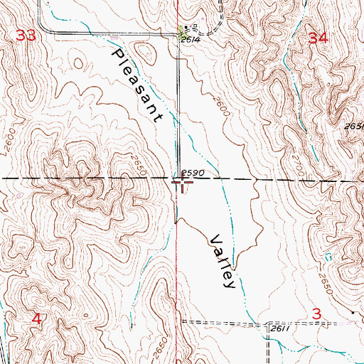 Topographic Map of Pleasant Valley School (historical), NE