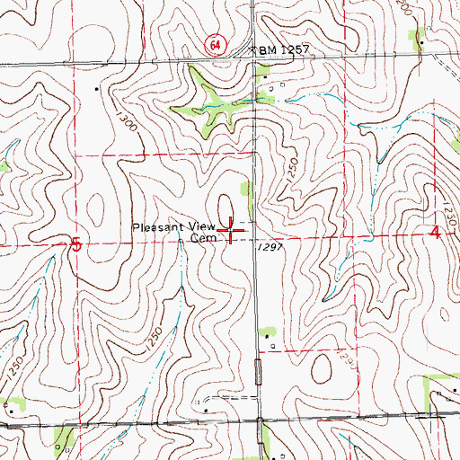 Topographic Map of Pleasant View Cemetery, NE