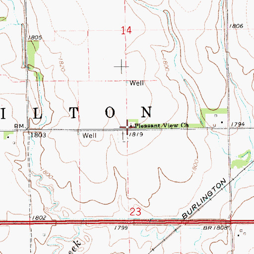 Topographic Map of Pleasant View Church, NE