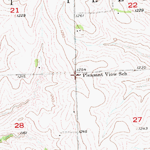 Topographic Map of Pleasant View School (historical), NE