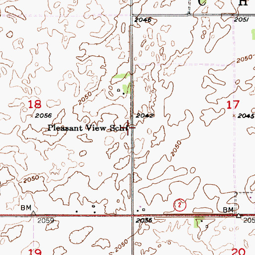 Topographic Map of Pleasant View School (historical), NE