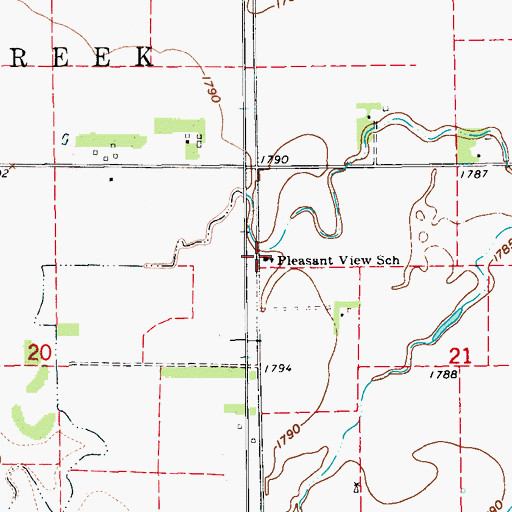 Topographic Map of Pleasant View School, NE