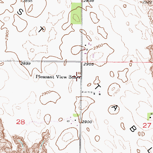 Topographic Map of Pleasant View School (historical), NE