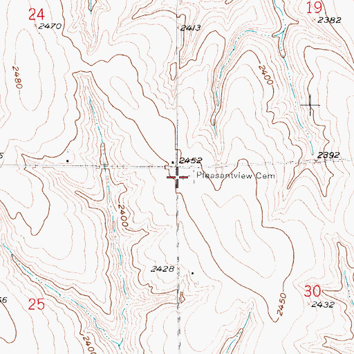 Topographic Map of Pleasantview Cemetery, NE