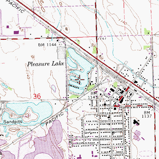Topographic Map of Pleasure Lake, NE