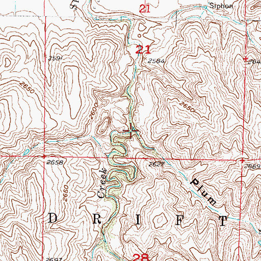 Topographic Map of Plum Canyon, NE