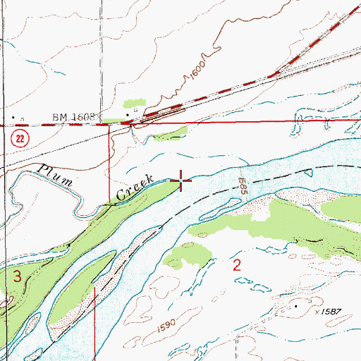 Topographic Map of Plum Creek, NE
