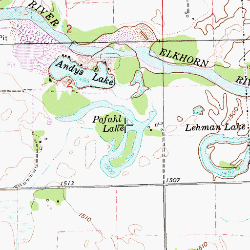 Topographic Map of Pofahl Lake, NE