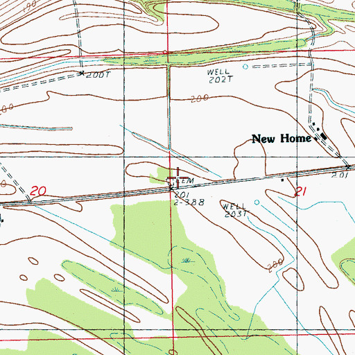 Topographic Map of New Home Church, AR