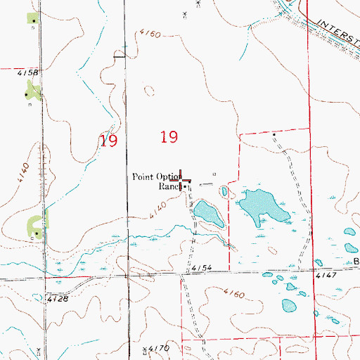 Topographic Map of Point Option Ranch, NE
