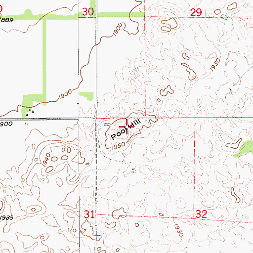 Topographic Map of Pool Hill, NE