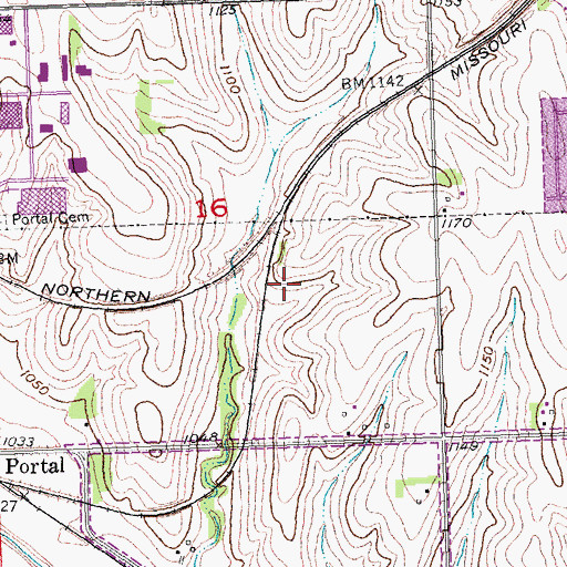 Topographic Map of Portal Elementary School, NE