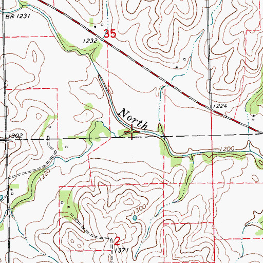 Topographic Map of Powder Creek, NE
