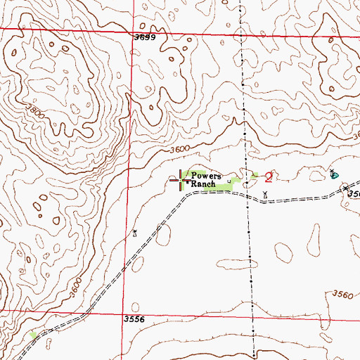Topographic Map of Powers Ranch, NE