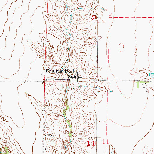 Topographic Map of Prairie Belle School, NE