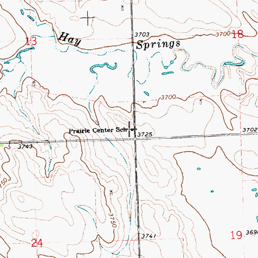 Topographic Map of Prairie Center School, NE
