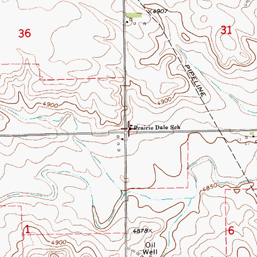 Topographic Map of Prairie Dale School, NE