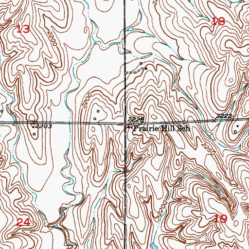 Topographic Map of Prairie Hill School (historical), NE