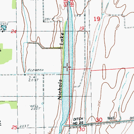 Topographic Map of Nichols Lake, AR