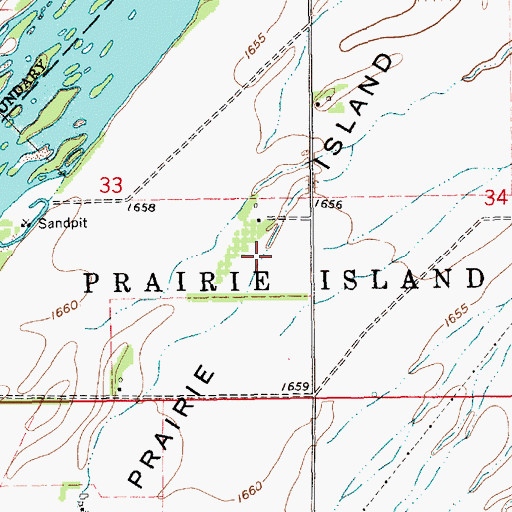 Topographic Map of Prairie Island, NE