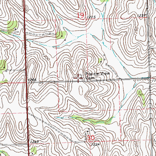 Topographic Map of Prairie View Cemetery, NE