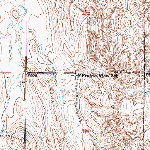 Topographic Map of Prairie View School (historical), NE