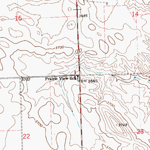 Topographic Map of Prairie View School, NE