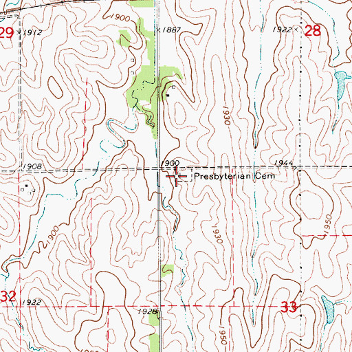 Topographic Map of Presbyterian Cemetery, NE