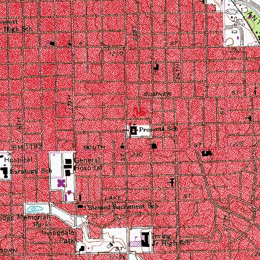 Topographic Map of Prescott Elementary School, NE