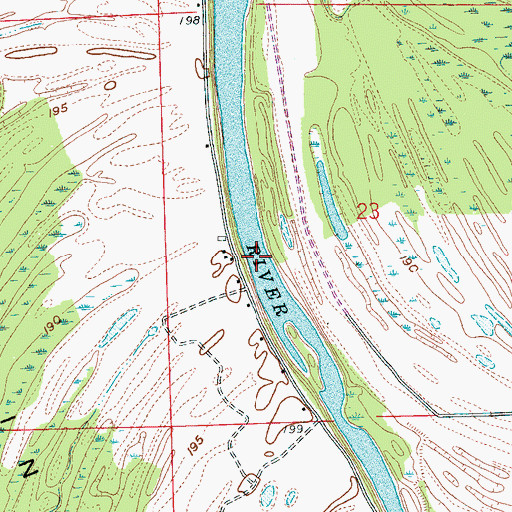 Topographic Map of Old River, AR