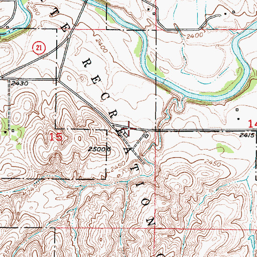 Topographic Map of Pressy State Recreation Grounds, NE