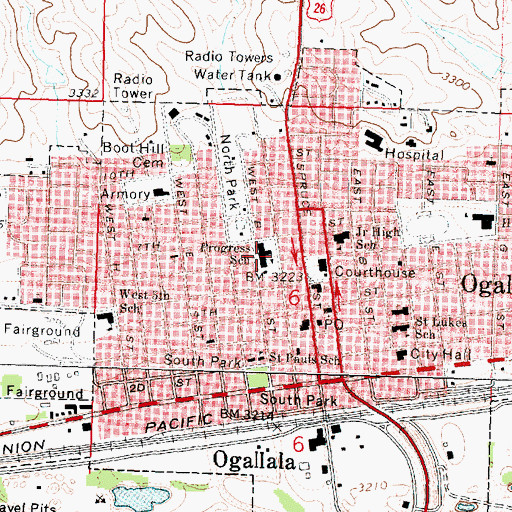 Topographic Map of Progress School, NE
