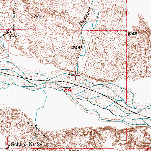 Topographic Map of Prosser Creek, NE