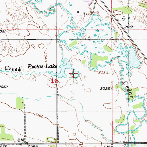 Topographic Map of Psotas Lake, NE