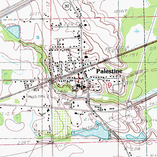 Topographic Map of Palestine, AR
