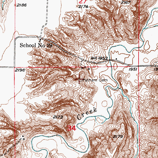 Topographic Map of Putnam Cemetery, NE