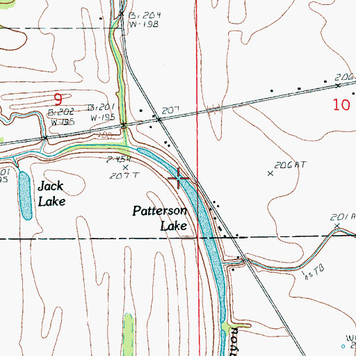 Topographic Map of Patterson Lake, AR