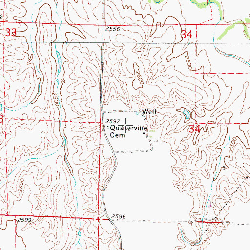 Topographic Map of Quakerville Cemetery, NE
