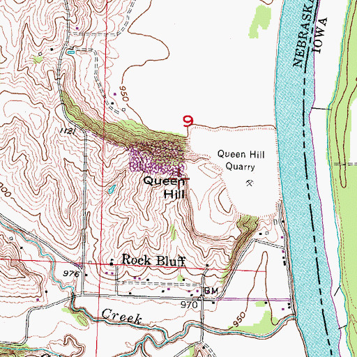 Topographic Map of Queen Hill, NE