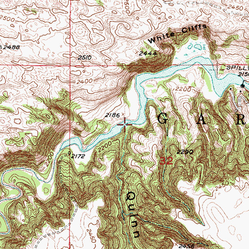Topographic Map of Quinn Canyon, NE